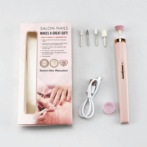 Fluffyliss Beauty Device - Nail File & Nail Care [Charging & Electric] - Smooth, Clean & Shine Nails - Includes Multiple Nail Care Heads Generic