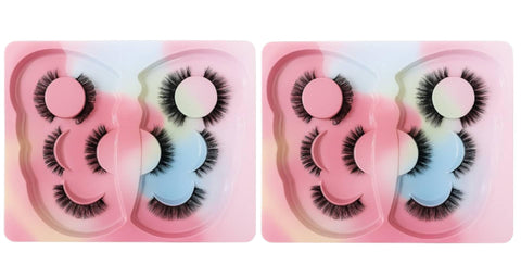 2 Packs Curved Fluffy False Eyelashes (10 Pairs) – Mix Lengths & Volumes for Natural Wispy Look – Soft Lightweight Flexible Band – Reusable Synthetic Lashes for Daily Glam & Everyday Makeup