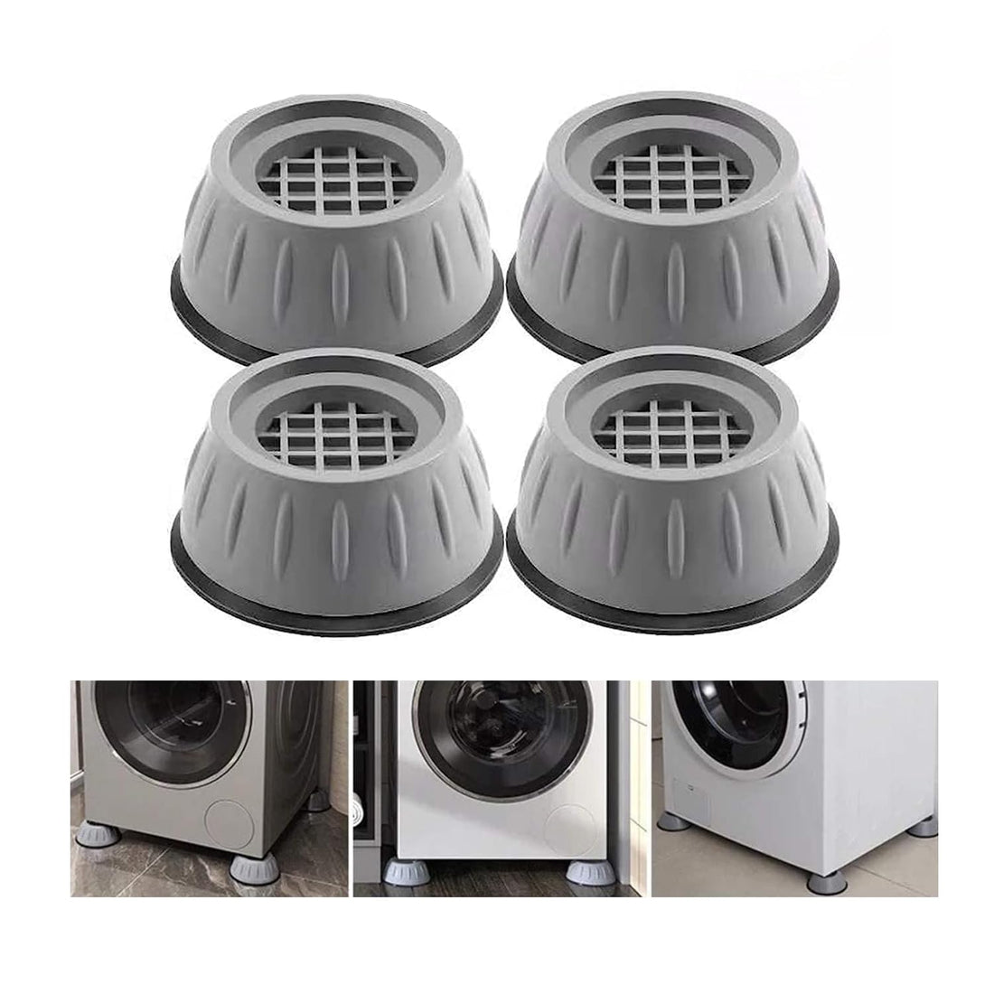 Jaesy Lee Pack of 4 Washing Machine Feet Pads, Anti-Vibration Mat, Washing Machine Feet, Universal Washing Machine Foot Pads, Non-Slip Mat, Vibration Damper for Washing Machine, Dryer, Fridge, Table