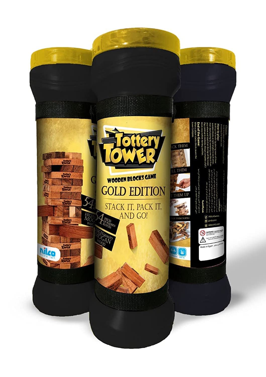 Nilco 8135 Gold Tottery Wooden Tower Game