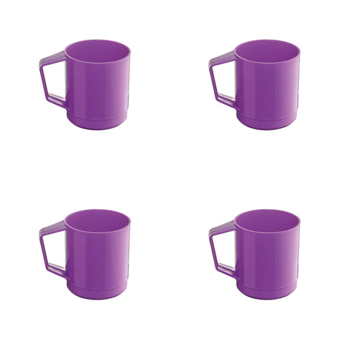 M-Design Lifestyle™ Mug - Pack of 4-260ml - Purple - BPA Free, Microwave Safe, Dishwasher Safe, Food Safe
