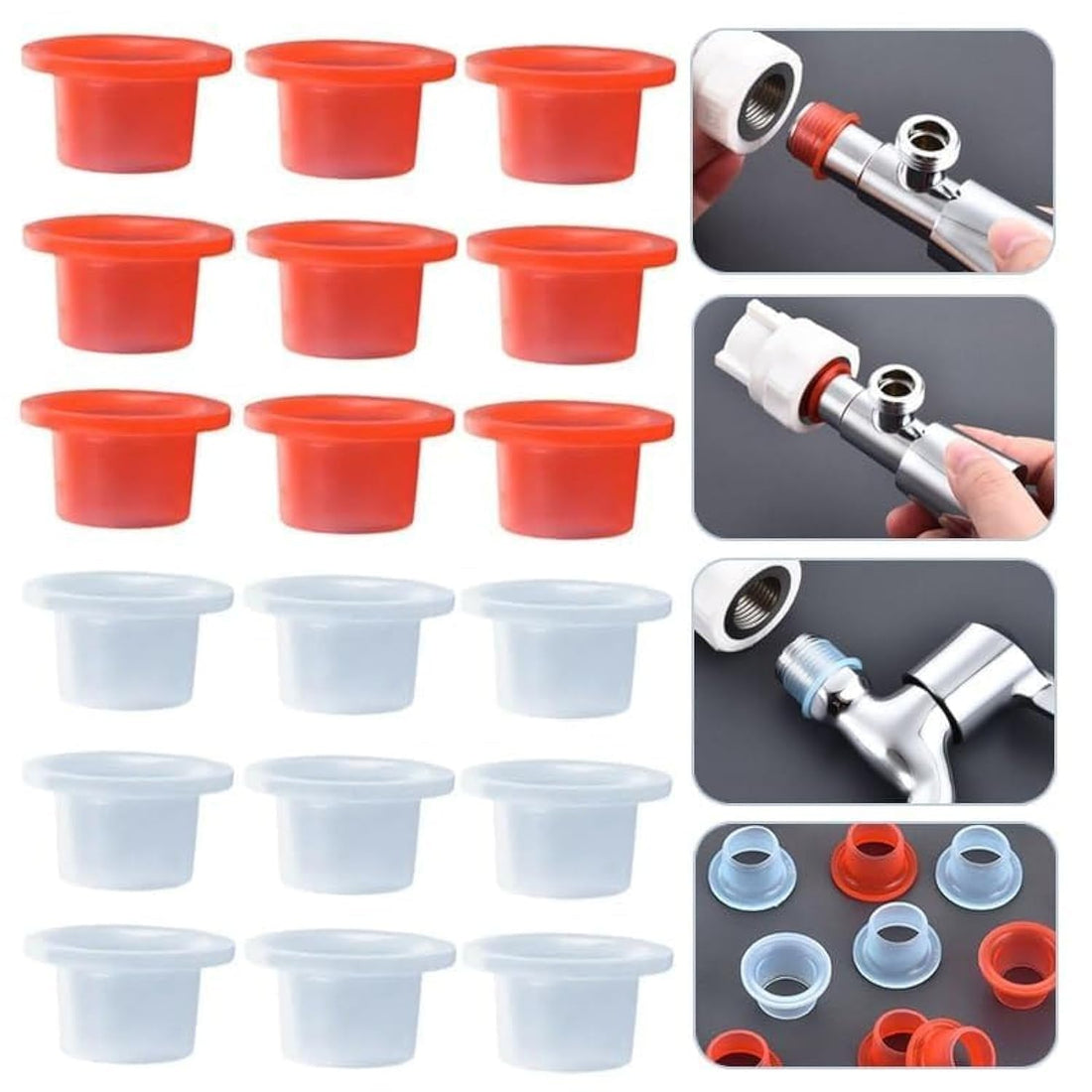 Water Leak Solution Without Teflon! Silicone Gasket Prevents Leakage Easily, Suitable for Faucets and Pipes, Easy Installation and No Experience - Pack of 10 Generic