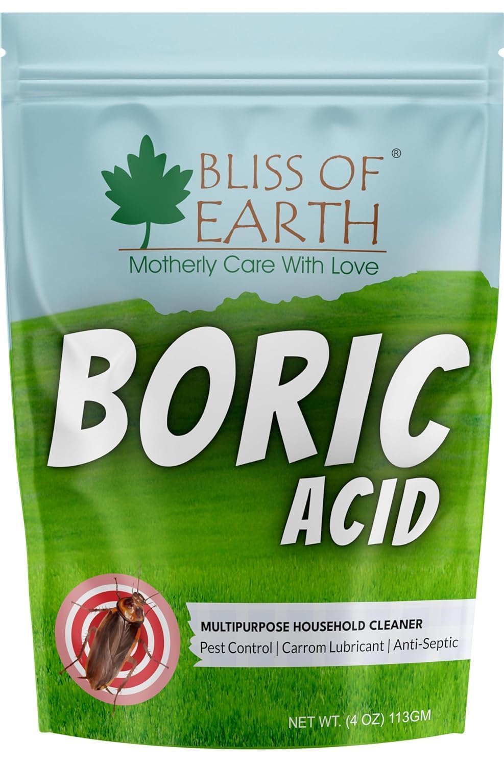 Bliss of Earth Boric Acid Powder 113g, Multi-Purpose Fine Powder for Cleaning, Pest Control & Household Use, High Purity Boric
