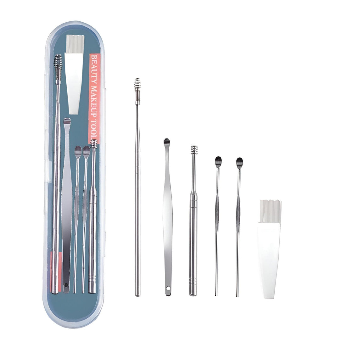 Gentle Ear Cleaning Kit - Eco-Friendly Reusable Tools for Safe Earwax Removal, Includes Spiral Brush and Storage Box for Family Use