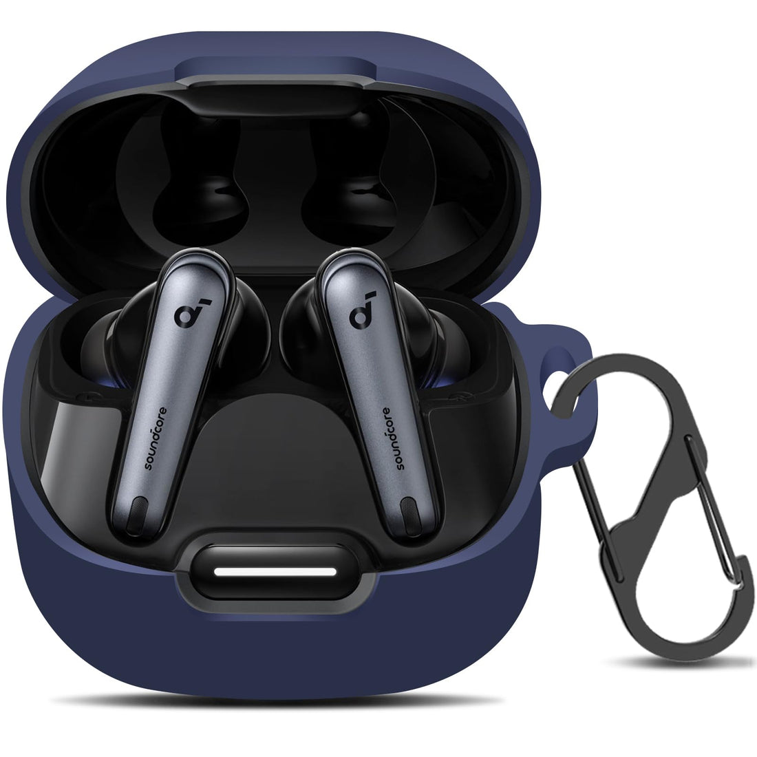 Compatible with Anker Soundcore Liberty 4 NC Case Cover, Soft Silicone Shockproof Protective Case Skin for Soundcore Liberty 4 NC Wireless Earbuds (Blue)