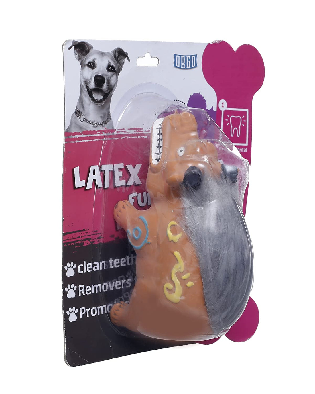 Orgo Latex Plush Squeak Toy For Dogs - Brown&Grey