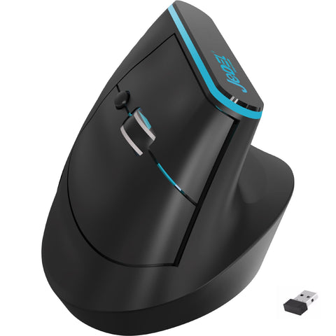 For JeDEL W925P Vertical Wireless Mouse, Dual Mode Wireless, Bluetooth - 4800 DPI - Silent Clicks - Recharchable Battery USB C -RGB Lighting (Black)
