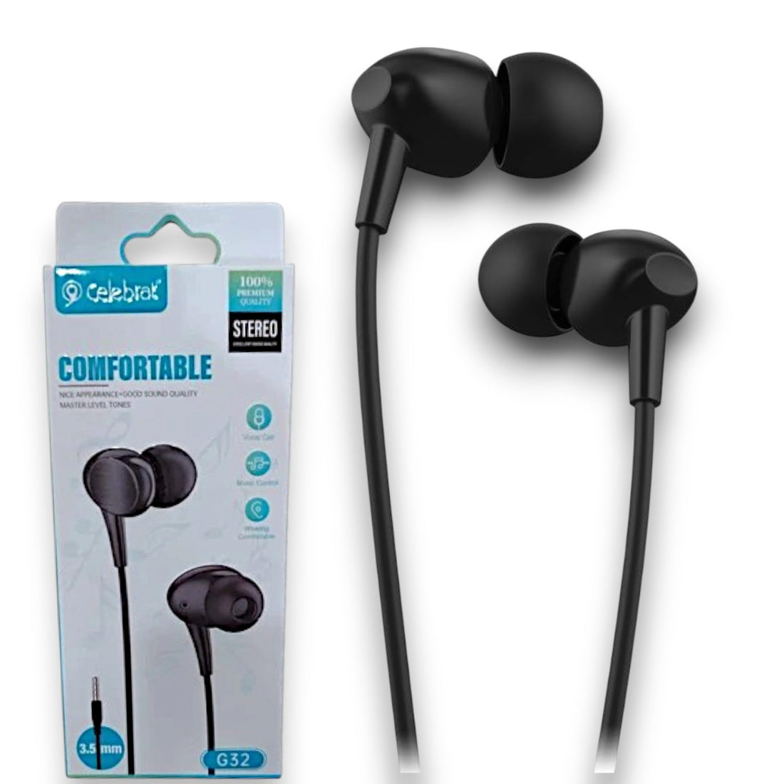 Earphone Celeebrat G32 Wired Series In-Ear Wired Earbuds-Headset with Mic (Microphone) Pure Sound With Microphone And Comfortable Wearing Design Practical For Mobile Phones multicolor