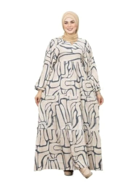 ٍSummer Cotton 100% Viscose Abaya Aalamalshop Sleeves Long for Women/Special Cuts for Comfortable Stay at Home or outwear