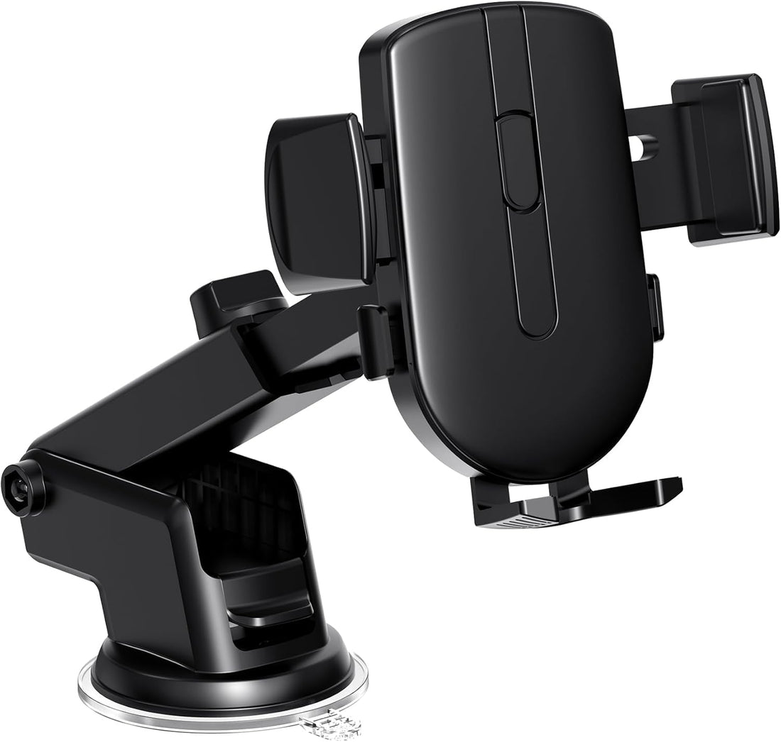 Car Smartphone Mount, Telescopic Arm, Silicone Suction Base, 360° Rotation, Compatible with iPhone Samsung Xiaomi Huawei Black Dollar Import Houseware