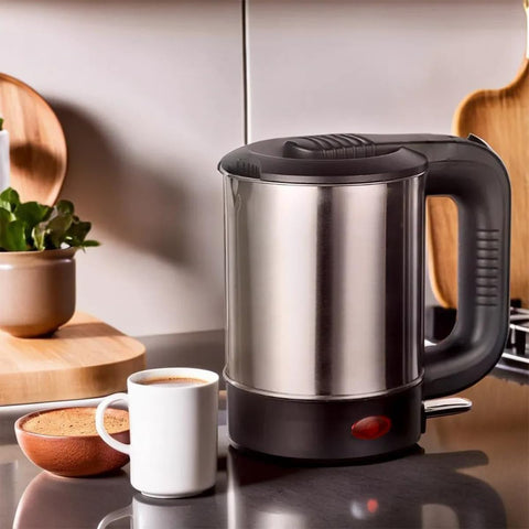 HOOR Electric Kettle, 1000W, Stainless Steel, 0.5 Liter, Fast Vacuum Design, Auto Shut Off Mode, Heat Insulated Handle, Boil-Dry Protection, (Silver)