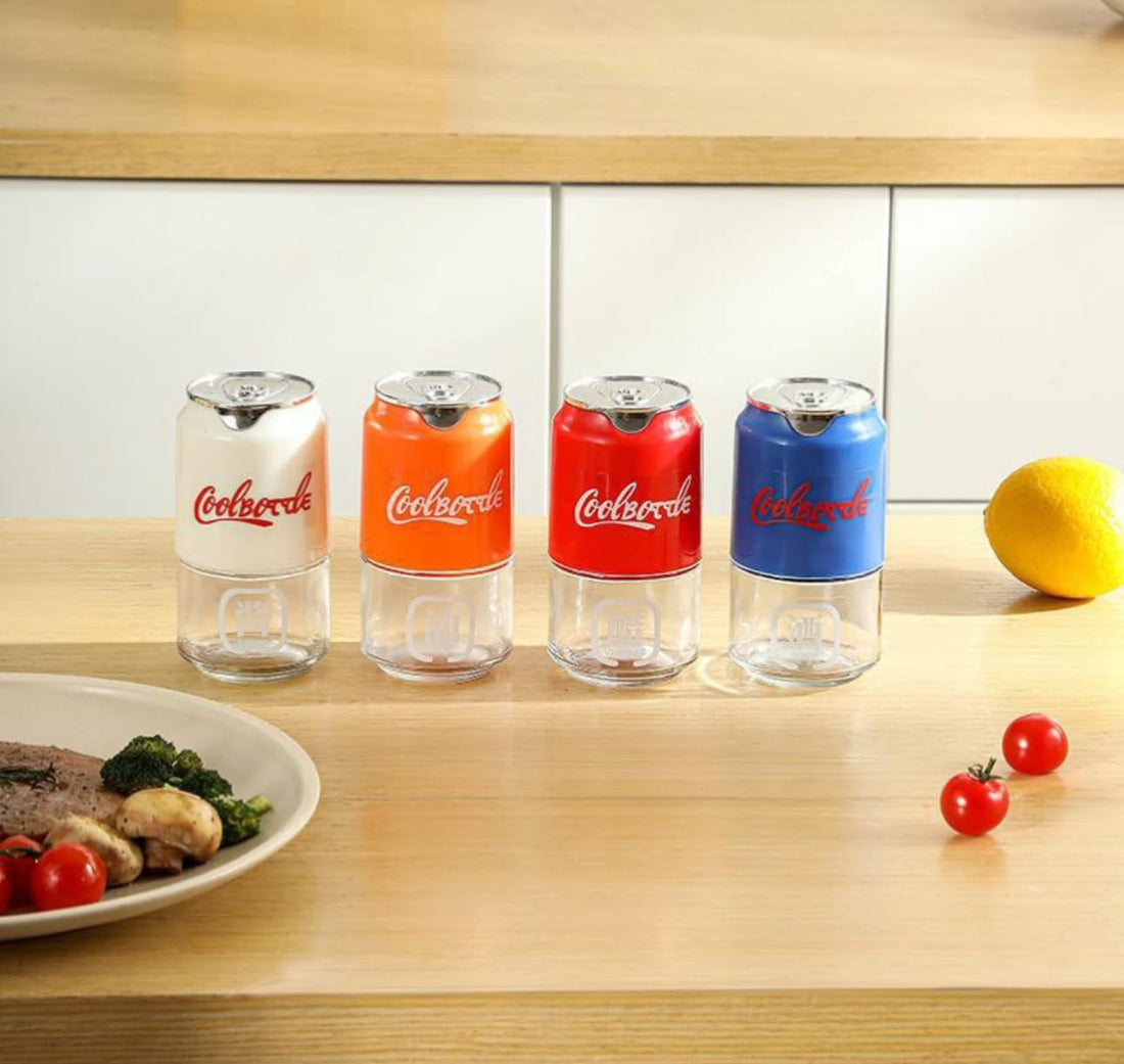 Downtown 180ml Soda Can Design Kitchen Condiment Dispenser, Blue Portable Salt and Spice Shaker, Creative Kitchen Accessory for Tabletop Seasoning and Travel Condiment Storage