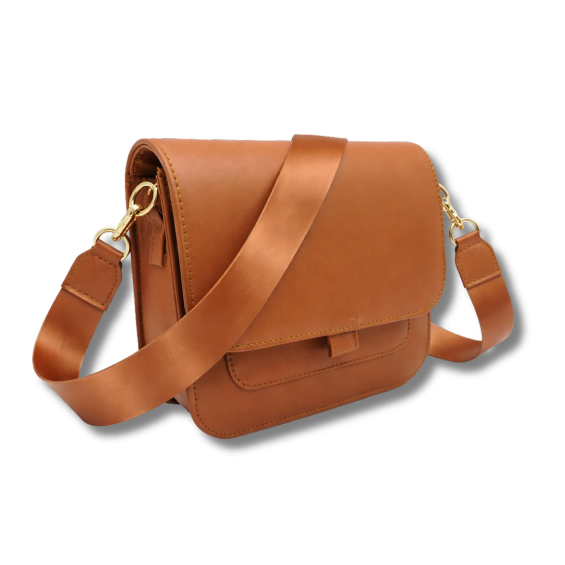 AYSLE 1643 Women’s Leather Shoulder & Crossbody Bag | Magnetic Closure | Wide Satin Strap | Gold Hardware | 12 Colors | 18×21×9 CM