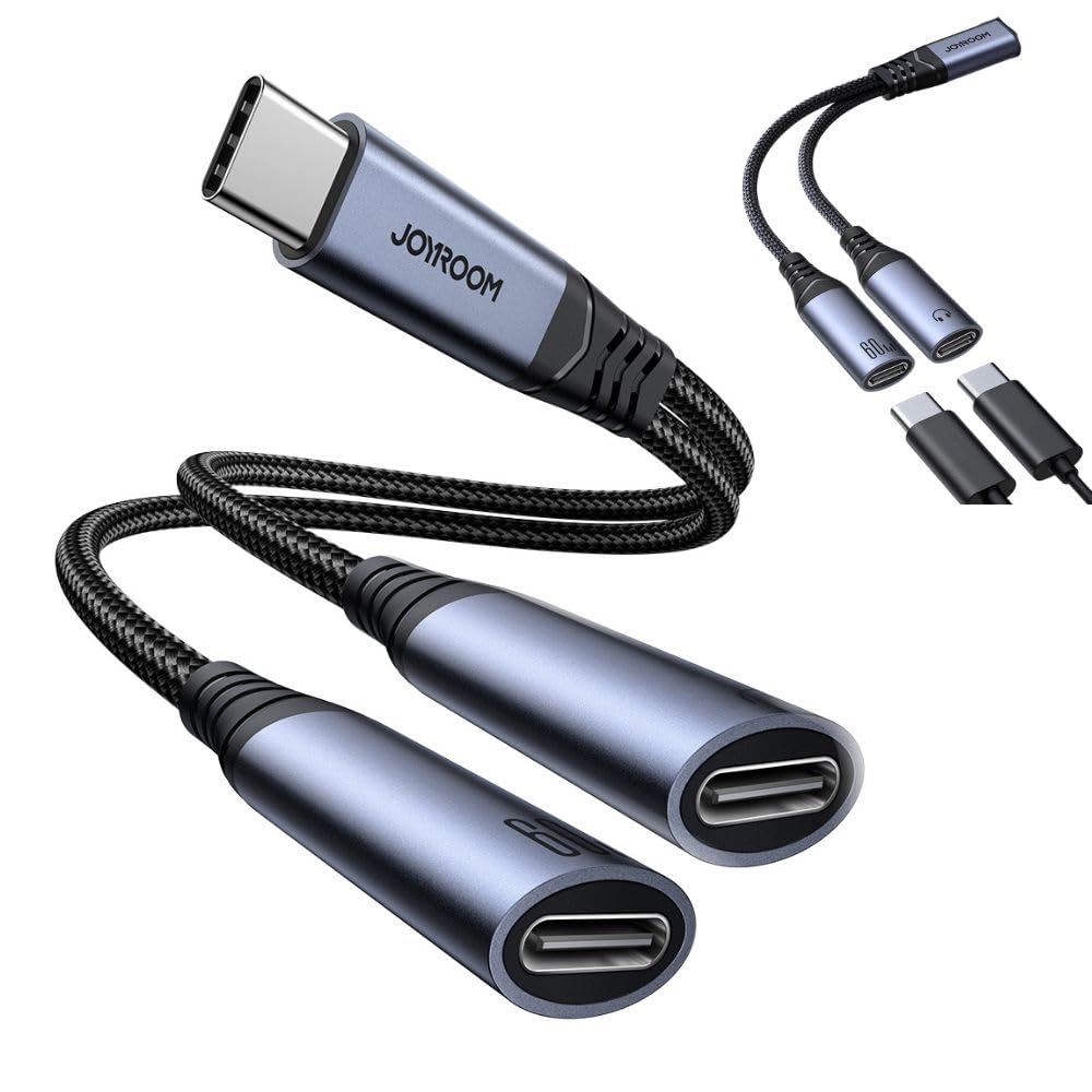 Joyroom SY-C03 Audio-Transfer 2-in-1 Adapter Multi-Function Audio Converter Durable Design – Black | 12 Months Warranty