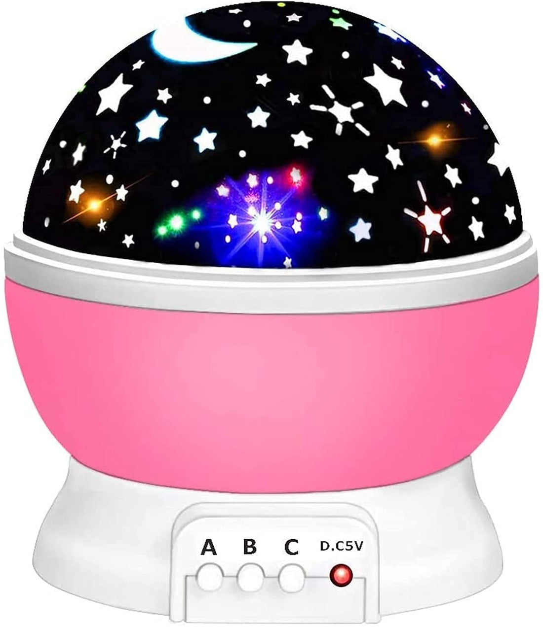 Ntech Sun And Star Lighting Lamp 4 LED Bead 360 Degree Romantic Room Rotating Cosmos Star Projector With 59 Inch USB Cable, Light Lamp Starry Moon Sky Night Projector Kid Bedroom (Pink)