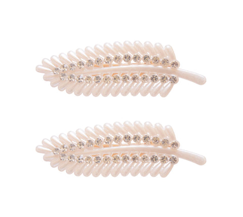 Daphne 2-Piece Tree Leaf Hair Clip Set For Girls - Silver - 1807