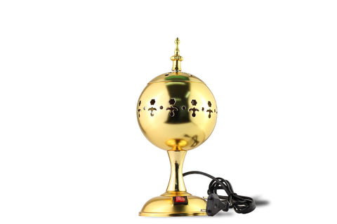 Arabian Electric Incense Burners metal Vintage Arabic Burner,Middle Eastern Incense Holder- Electric Incense Burner Bakhoor Suitable For Arabian Oud,Home, Hotel Decor (G.Gold)