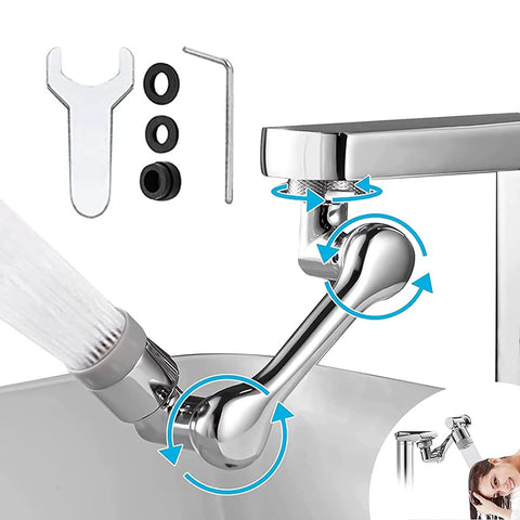 1080°Rotating Faucet Extender, Faucet Aerator,Large-Angle Robotic Arm Splash Faucet Extender For Bathroom/Kitchen Sink, 2 Water Outlet Modes