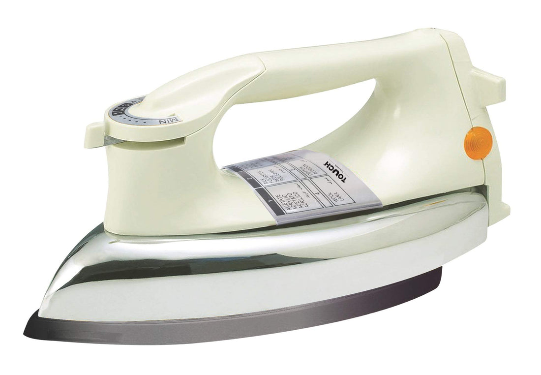 Touch El Zenouki White Dry Iron with Teflon Base, 1000 Watt