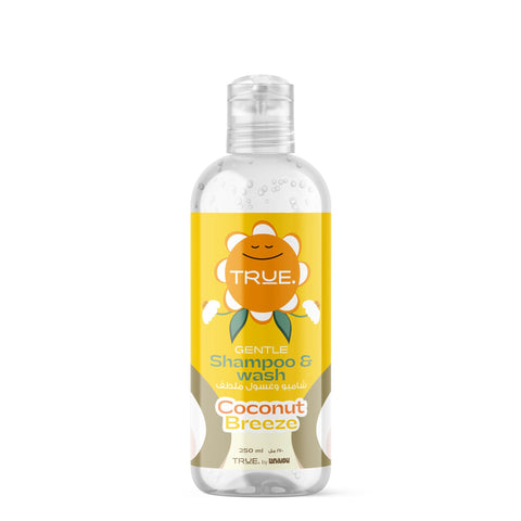 Lanalou Gentle Shampoo & Wash 2 in 1 | Coconut Scented | Baby & Kids | Tear-Free/Dermatologically Tested/Non-Toxic | True | 250Ml