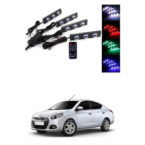 Car Interior LED Lights Under Dashboard Atmosphere Light 7 Color Starry Light with Wireless Remote (Set of 4pc) Compatible with S-cala