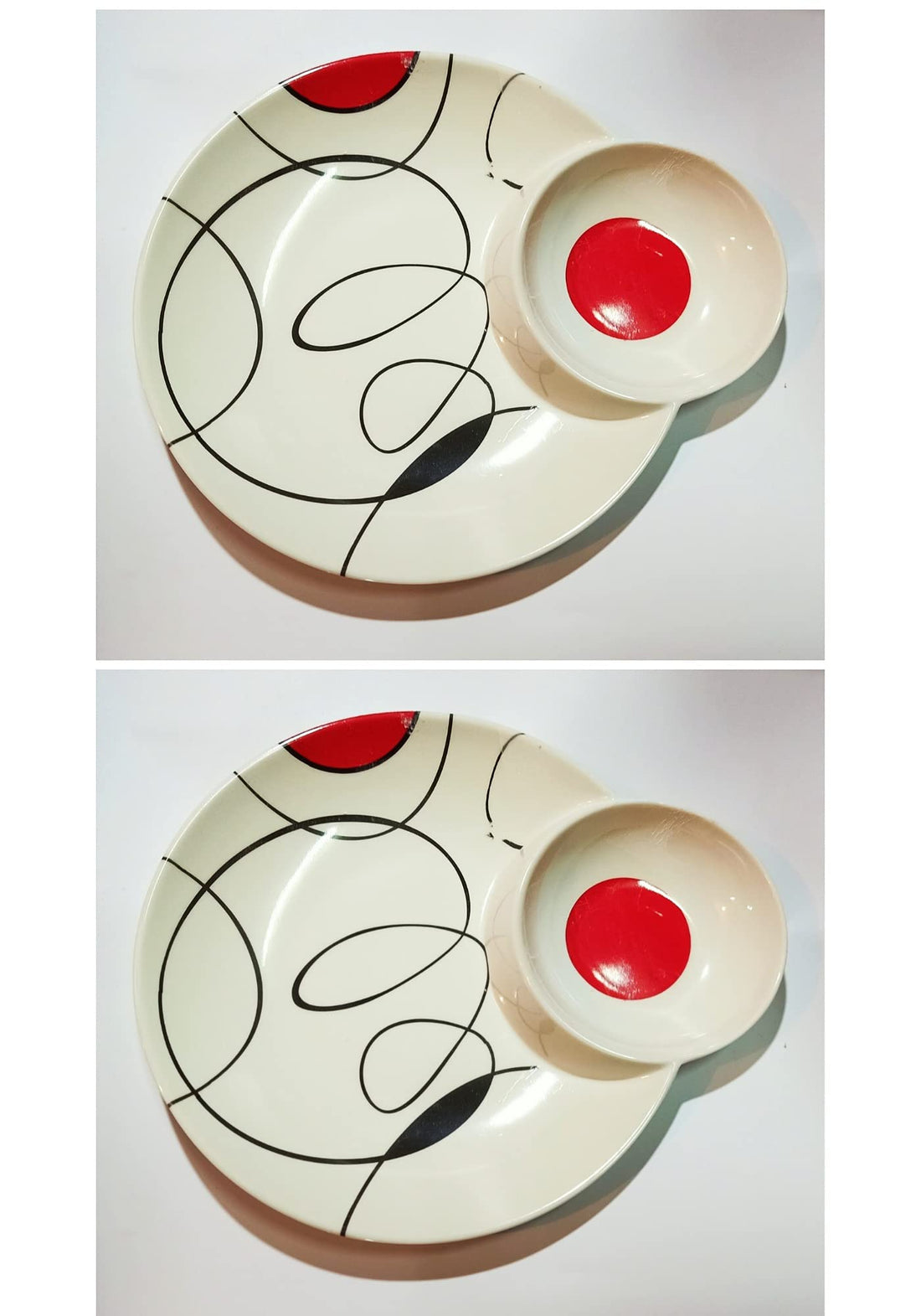 Melamine serving tray set of 2 pieces.