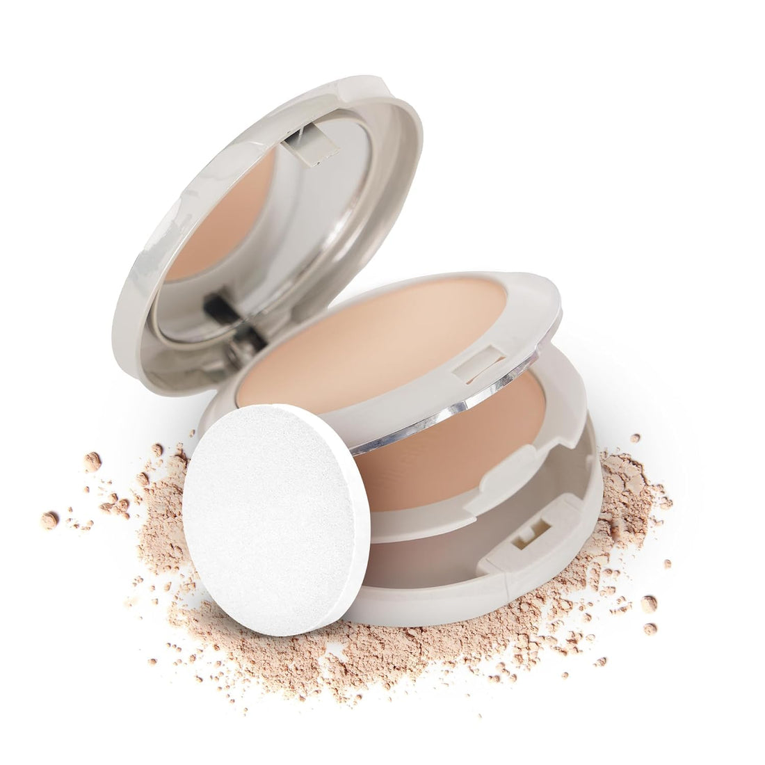 2 -IN- 1 Compact Powder+bronz powder with Puff | Silky Texture | Ultra-Fine Formula | Blurring Imperfections | Combatting Shine (N1)
