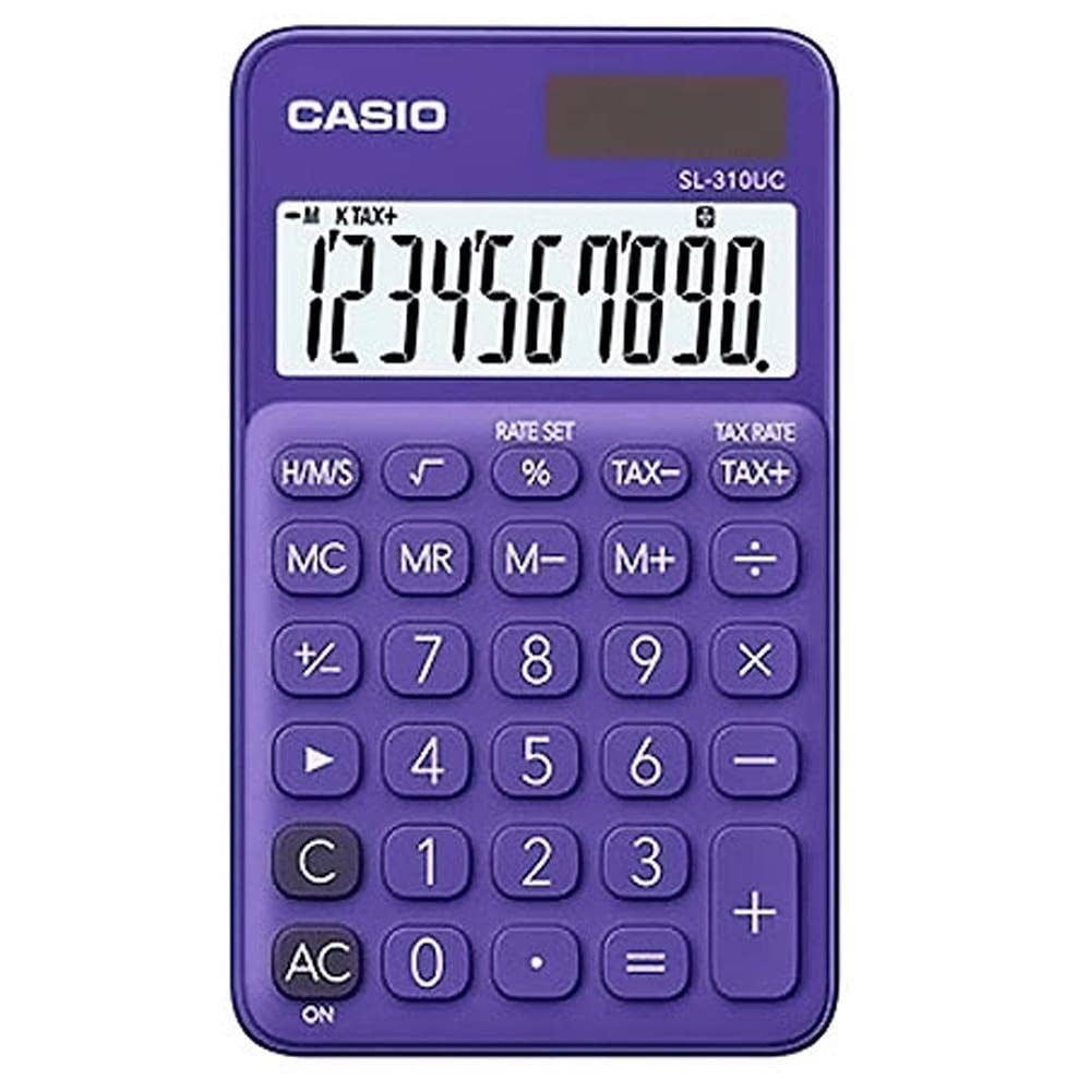 Casio sl-310uc-pl-n-dc portable digital calculator - purple