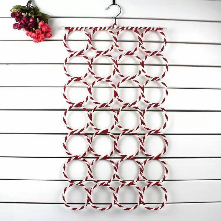 Generic 28-Hole Capacity Egyptian Mesh Metal Textured Rectangular Clothes Hanger