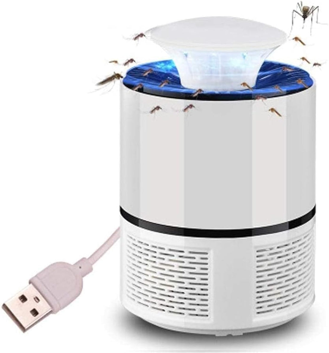 ECVV Killer Lamp/Electric Killer, 15W Waterproof Zappers, Handheld Fly Killer, Trap with Electronic UV Lamp for Camping, Indoor, and Outdoor(WHITE)