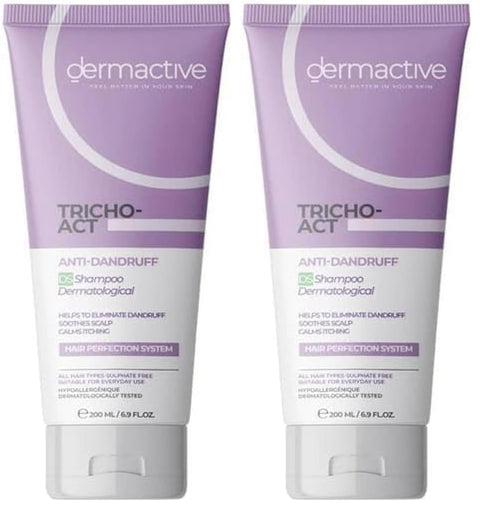 Dermactive TRICHO-ACT Anti Dandruff Shampoo 200ML / 6.9 FL.OZ (Pack of 2)