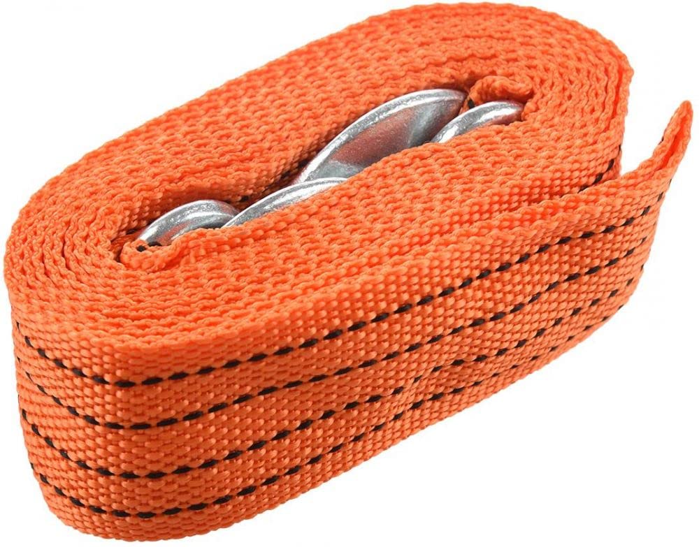 Tow Rope 9 Ft 3 Tonnes 2.8M Car Towed Band Truck Pulling Rope Tow Towing Pull Rope with Wrought Iron Hooksco7802
