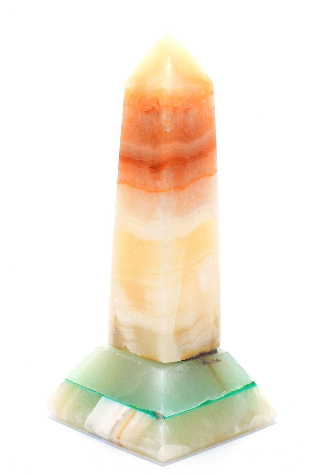 immatgar pharaonic Decorative Egyptian Alabaster Obelisk ancient Egyptian souvenirs gifts handmade Home decor Sculptures (Yellow 13 CM)