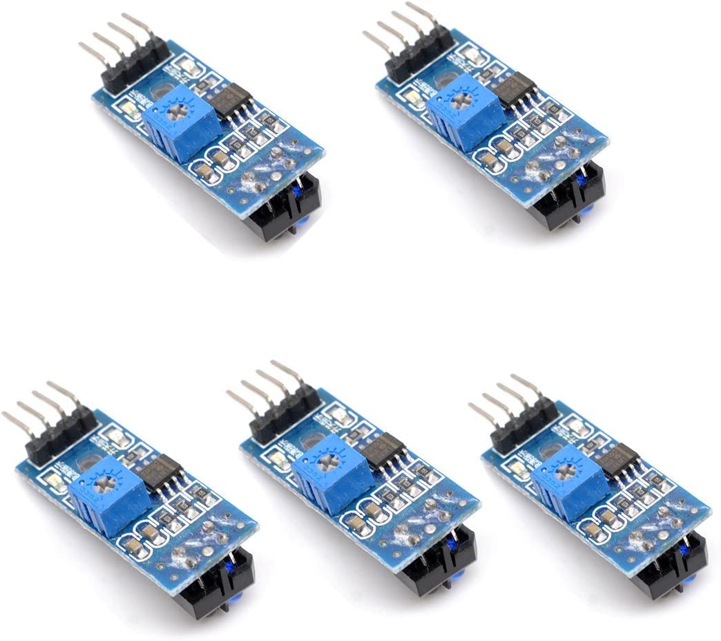 5pcs TCRT5000 Infrared Signal Reflective Track Sensor (3.3V-5V), IR Photoelectric Switch Barrier Line Indicator Module for Robotics, Electronics Professionals