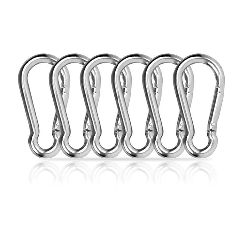 Carabiners Clips 304 Stainless Steel Heavy Duty Spring Snap Carabiner Clips Locking Carabiner Keychain Clips for Outdoor Hiking Swings Hammock Camping Rappelling Lockable Dog Leash Backpack