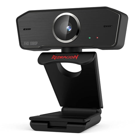 Redragon GW800 Hitman 1080P Webcam with Built-in Dual Microphone, 360-Degree Rotation - 2.0 USB Skype Computer Web Camera - 30 FPS for Online Courses, Video Conferencing and Streaming