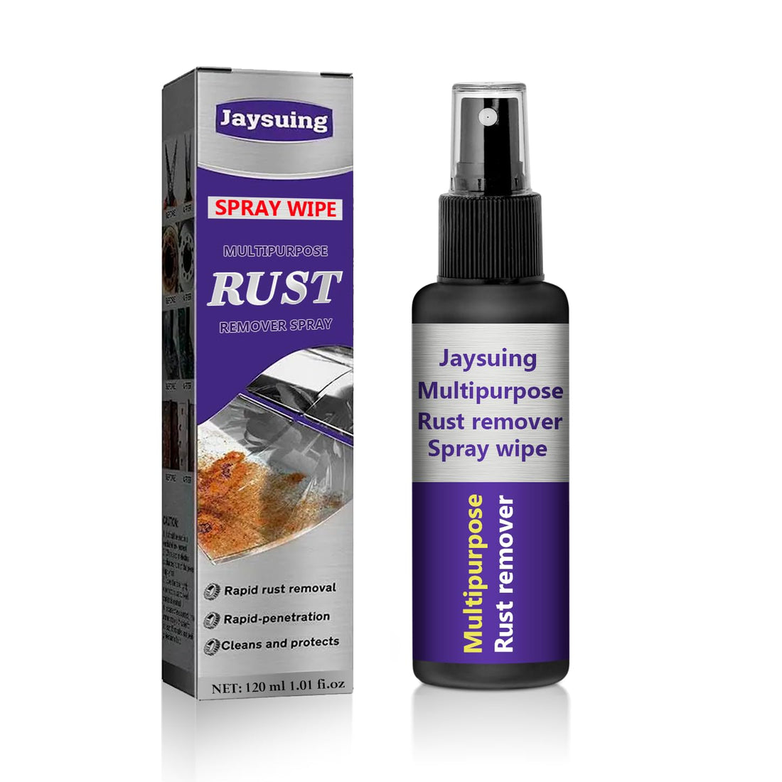 Plan A Multipurpose Rust Remover Spray for Home and Car, Instant Rust Remover for Metal, Auto Parts and Various Metal Surfaces, 120ml Antioxidant Spray, Easy to Use