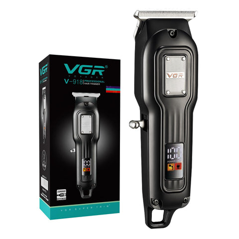 VGR V-918 Professional T- blade Trimmer, Beard Hair Trimmer with Digital Display, Adjustable Length with 3 Guide Combs, 100 Minutes Runtime, Low Noise, 600mAh Lithium Battery, 1-Year Warranty (Black)