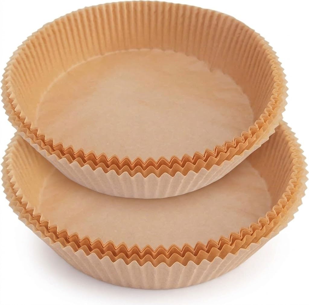 AirFryer Paper Liner Non-Stick Cooking Sheet Oven Baking Tray Disposable Accessories for Easy Cleaning Healthy Frying Snack Prep (round)