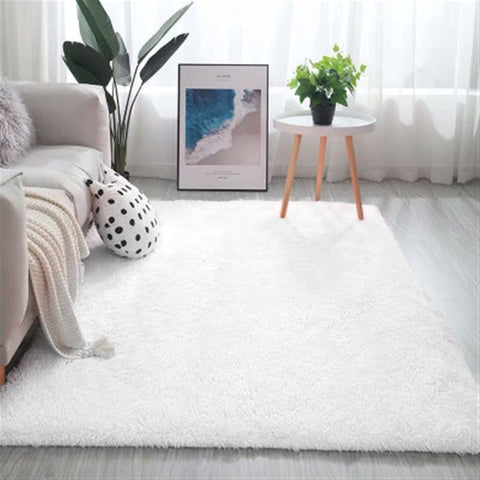 Living Room Carpet Modern Super Soft Fluffy Large Shaggy Rug Non-Slip Plush Furry Fur Area Rug Home Decorative Capet Nursery Rug (Color : White, Size : 160x250cm)