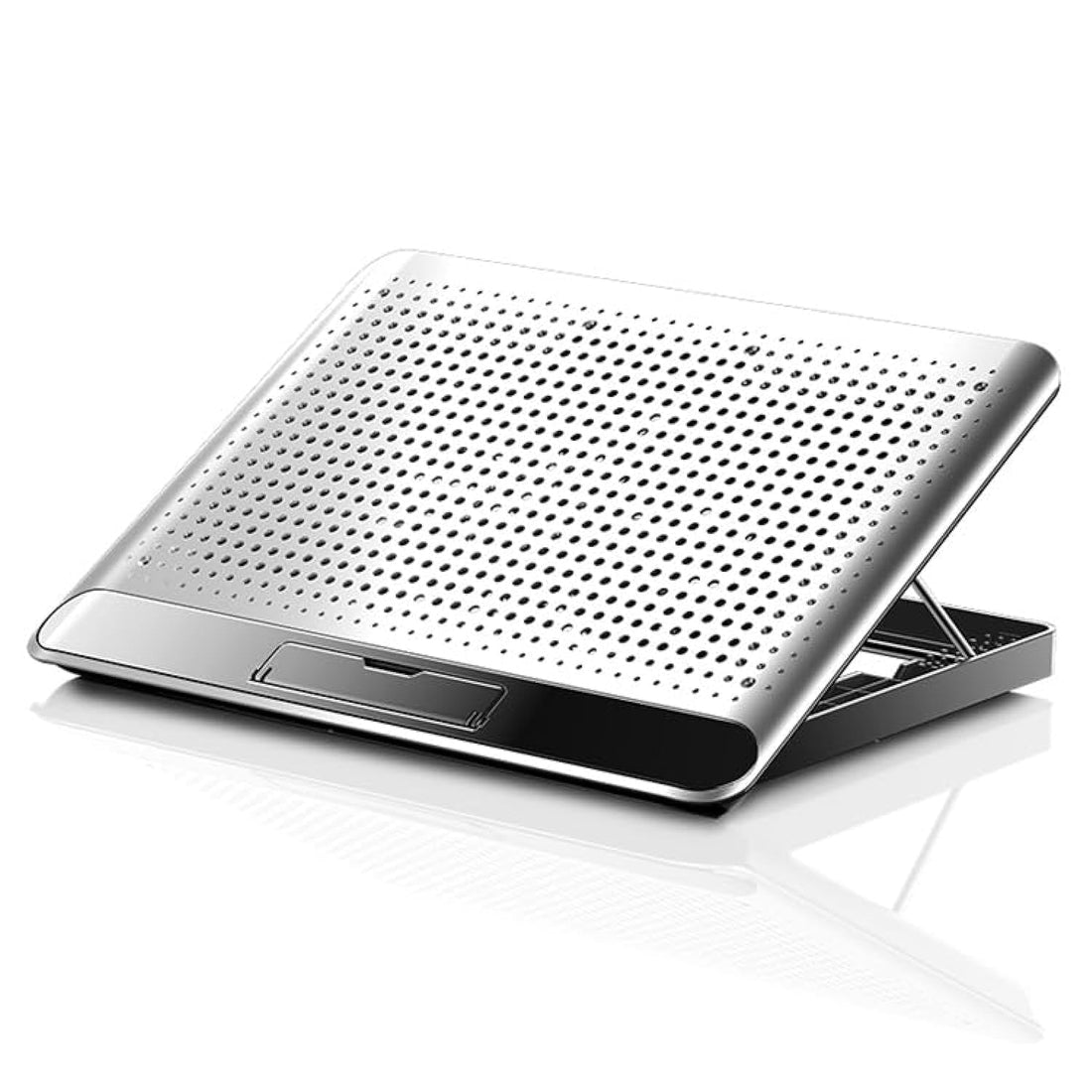 Dyazo Laptop Cooling pad | Laptop Stand with Fan | Laptop Raiser with Big Mute Fan Compatible for MacBook, Lenovo, hp & Other Notebook Up to 15.6-Inch (Silver)