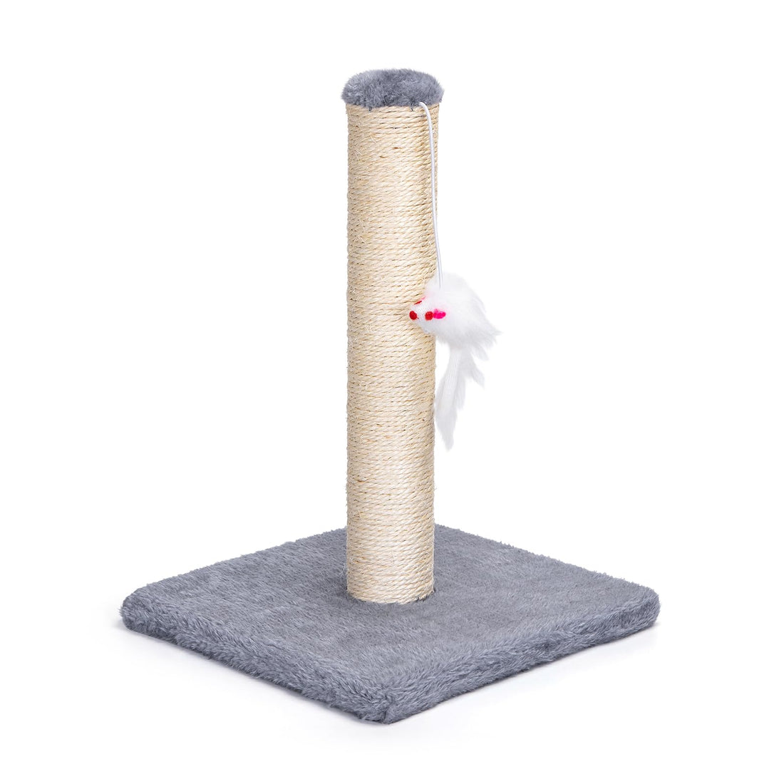 Nobleza - Cat Tree with Post Sisal Scratch, Kitten Play Tower with Hanging Toy, Small Cat, Climbing Activity Centre, Grey, 25 x 25 x 35 cm