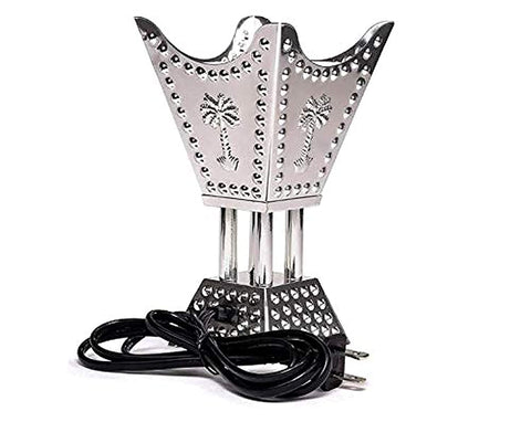 Bakhoor Burner Arabic Middle East Electric Incense Burner, Silver مبخرة كهربائية