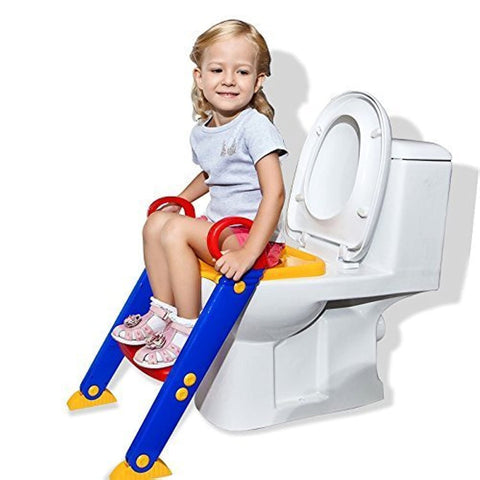 Children Toilet Ladder Potty Trainer Seat Chair Kids Toddler With Ladder Step Up Training Stool -Color May Very