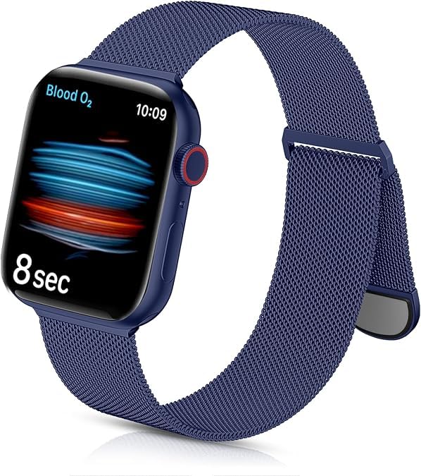 Mesh Metal Loop For ultra Watches Band 42mm 44mm 45mm 46mm 49mm for iWatch Bands Series Ultra SE, 1 to10 Women Men, Stainless Steel Strap with Magnetic Clasp