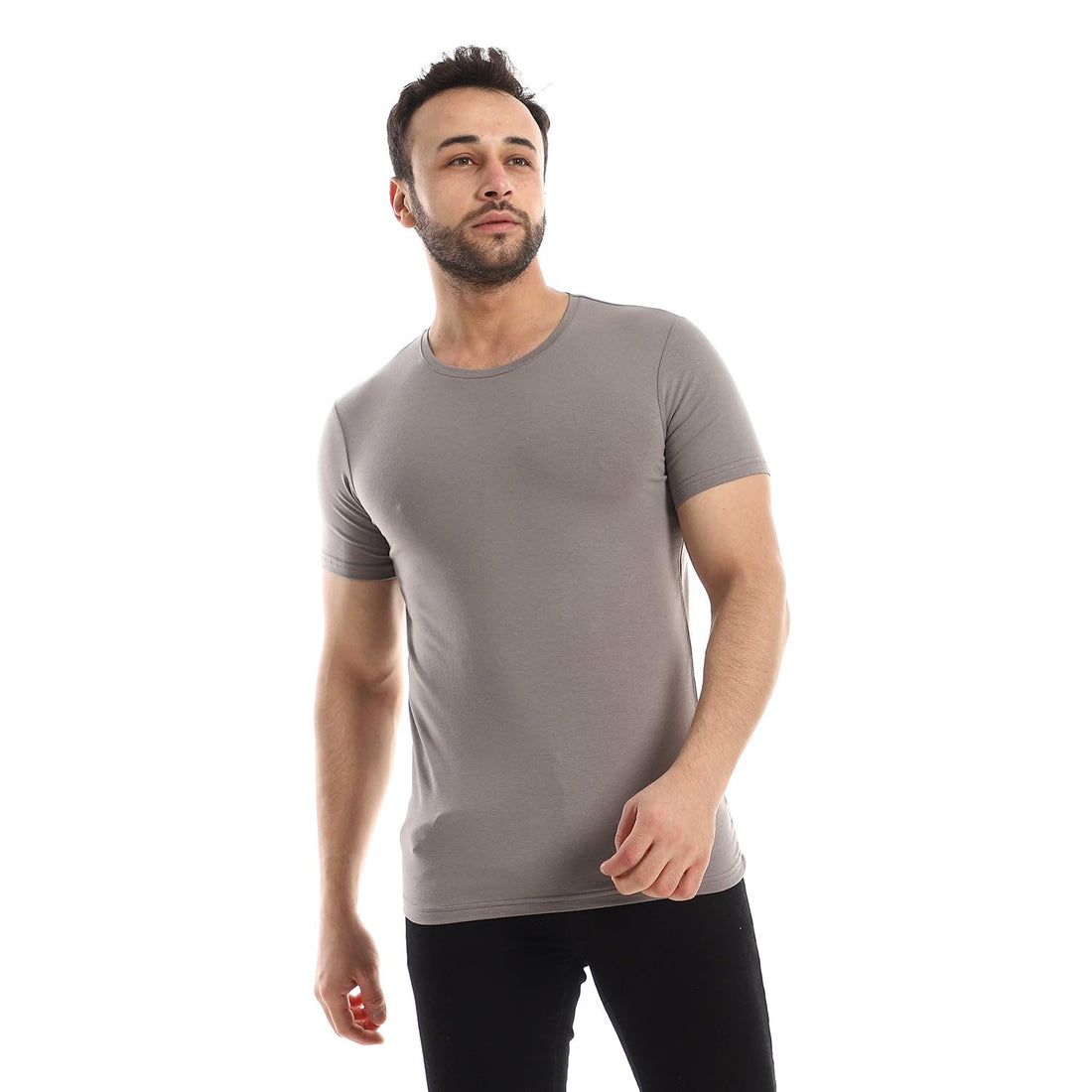 Red Cotton Short Sleeves Cotton Undershirt for Men - Grey