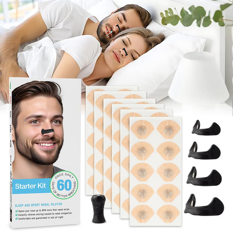 ADDLIVE Pack of 60 Nasal Strips, Breathing Nasal Strip, Anti Snoring Magnetic Nose Strips, Magnetic Nose Strips, Anti Snoring Nose Strips for Falling asleep for Business Trips, Home