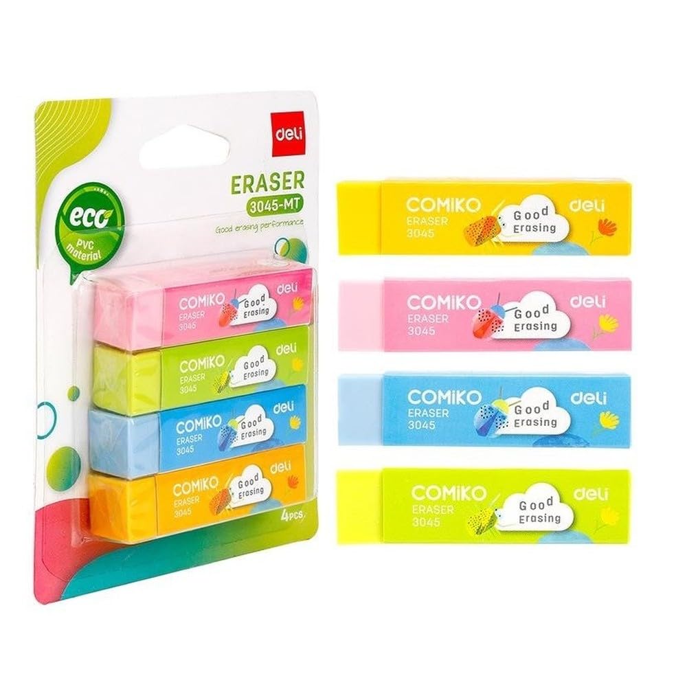 Deli Dust Free Eraser 4-Piece Set