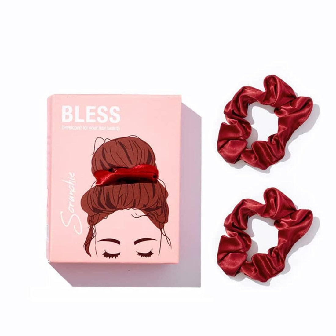 Bless Satin Scrunchies Maroon