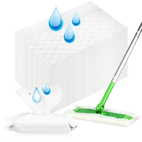 24 Count Unscented Upgraded Wet Mop Refills for Swiffer Sweeper Wet Pads, One Piece Cleans One Room, Wet Mopping Cloths for Swiffer Wet Pads Refill
